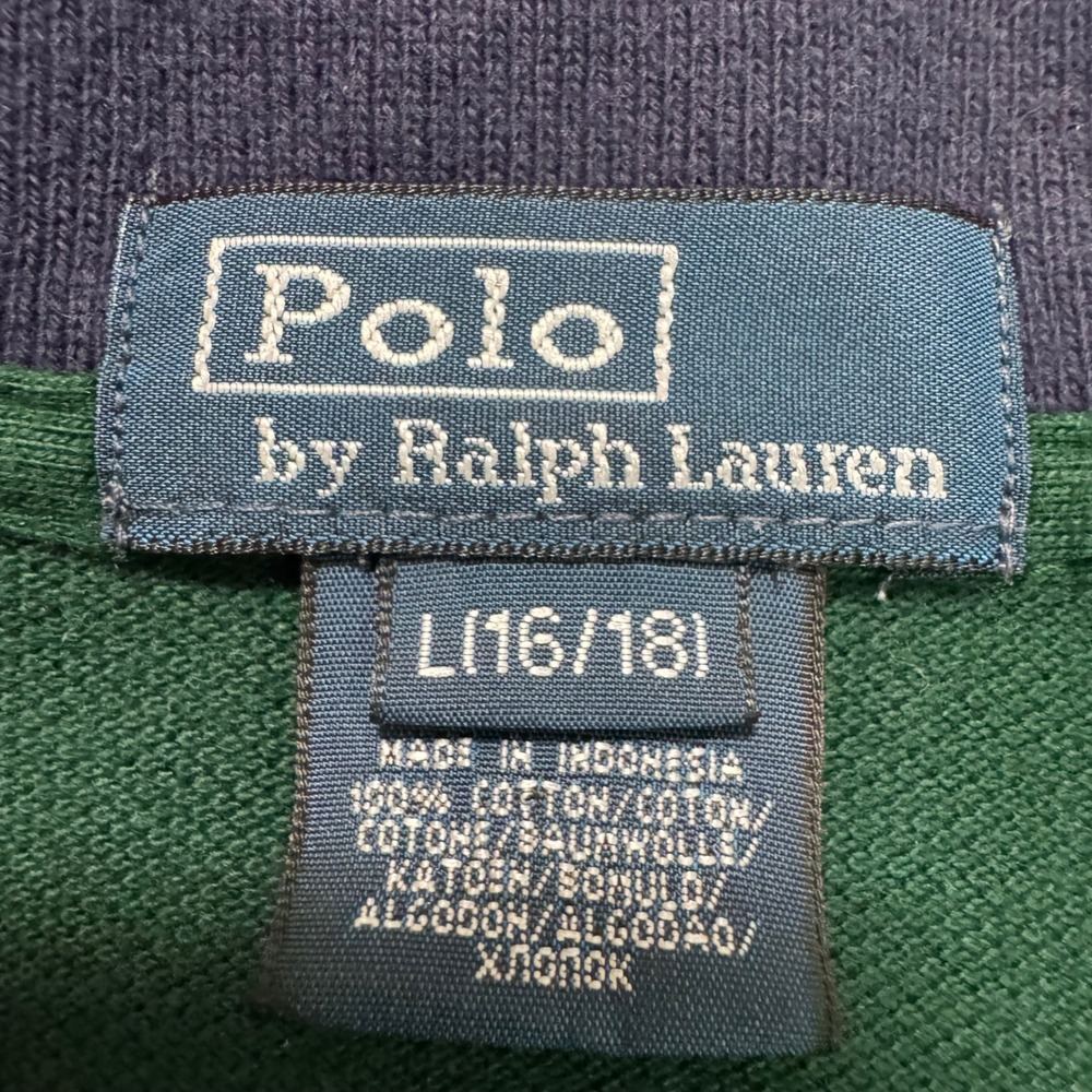 Polo Ralph Lauren Kids L (16/18) Green Red Crest Logo Short‎ Sleeve Polo Shirt - Picture 2 of 12